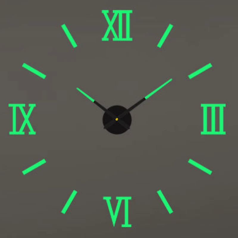2D/3D Large Roman Numeral Acrylic Mirror Wall Clock Sticker Fashion DIY Quartz Clocks Watch Home Decoration Living Room Stickers