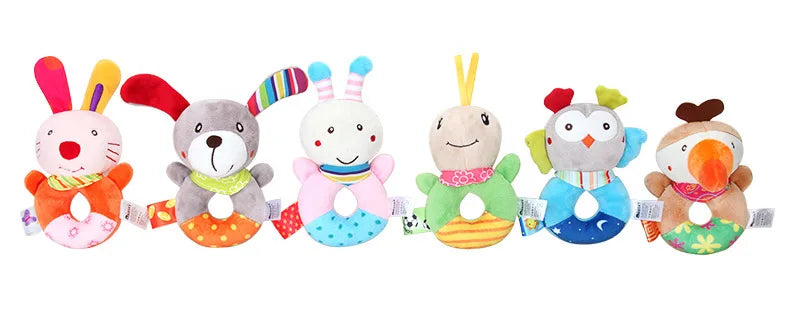 Rattles Animal Giraffe Baby Soft Stuffed Doll Teether Doll Cute Kids Infant Baby Teething Toys For Newborn Sensory Plush Toys