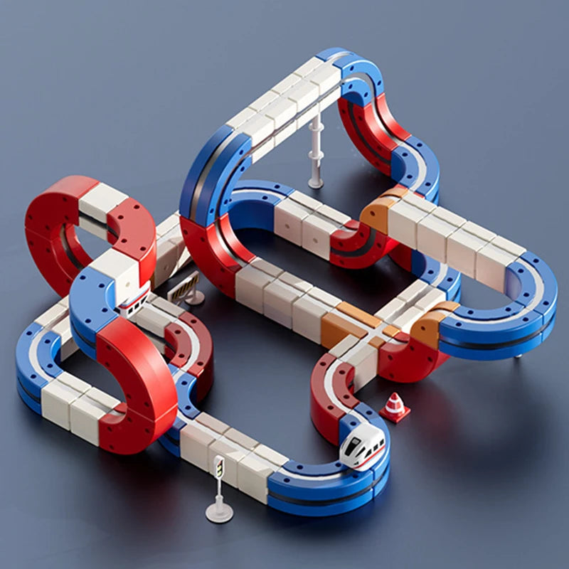 High-Speed Electric Train Set for Kids Magnetic Assembly DIY Educational Gravity-Defying Track Model Car Playset