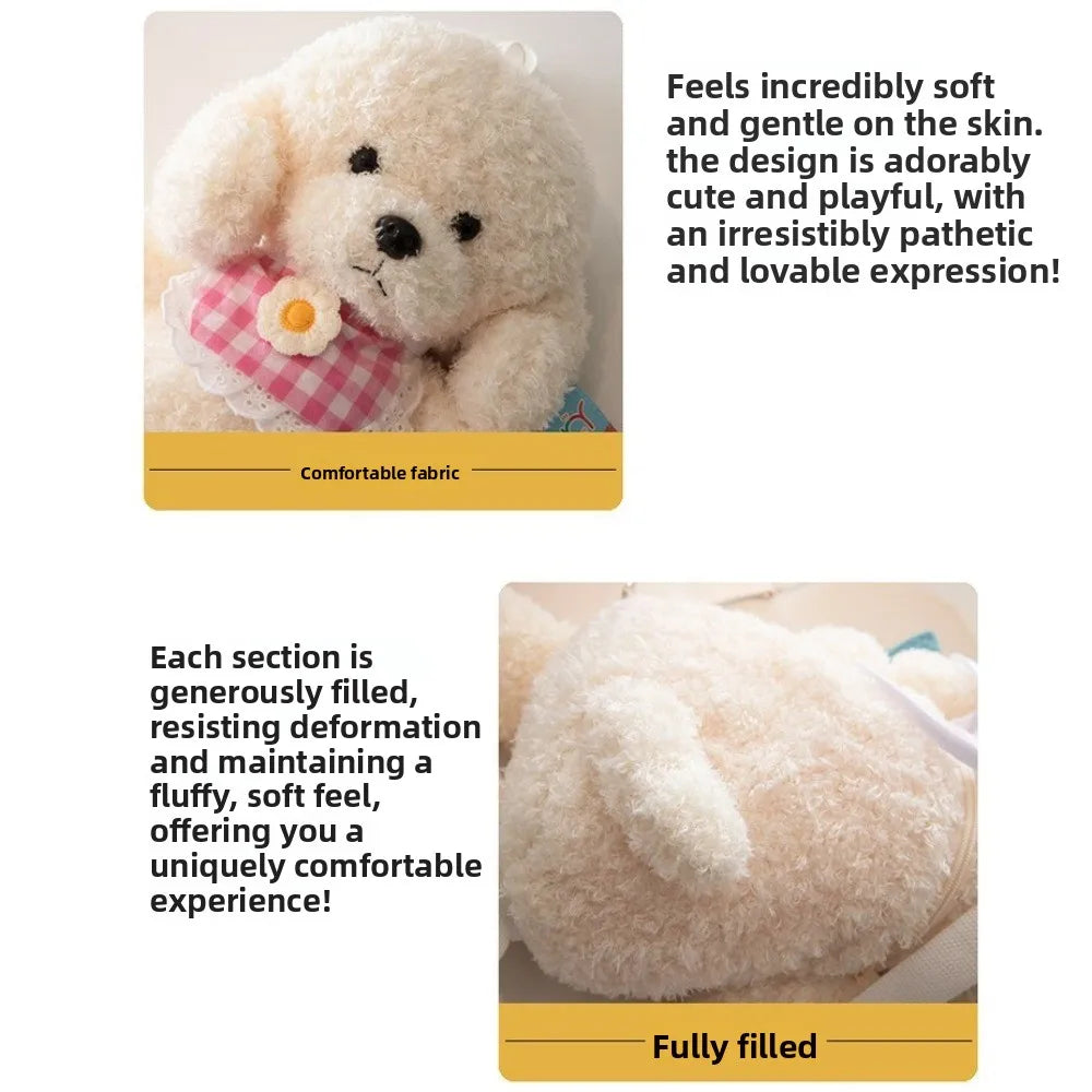 New Plush Teddy Dog Backpacks Poodle Shape Brown Khaki Stuffed Puppy Backpack Kawaii Cute Animals Shoulders Bag Girls Fashion