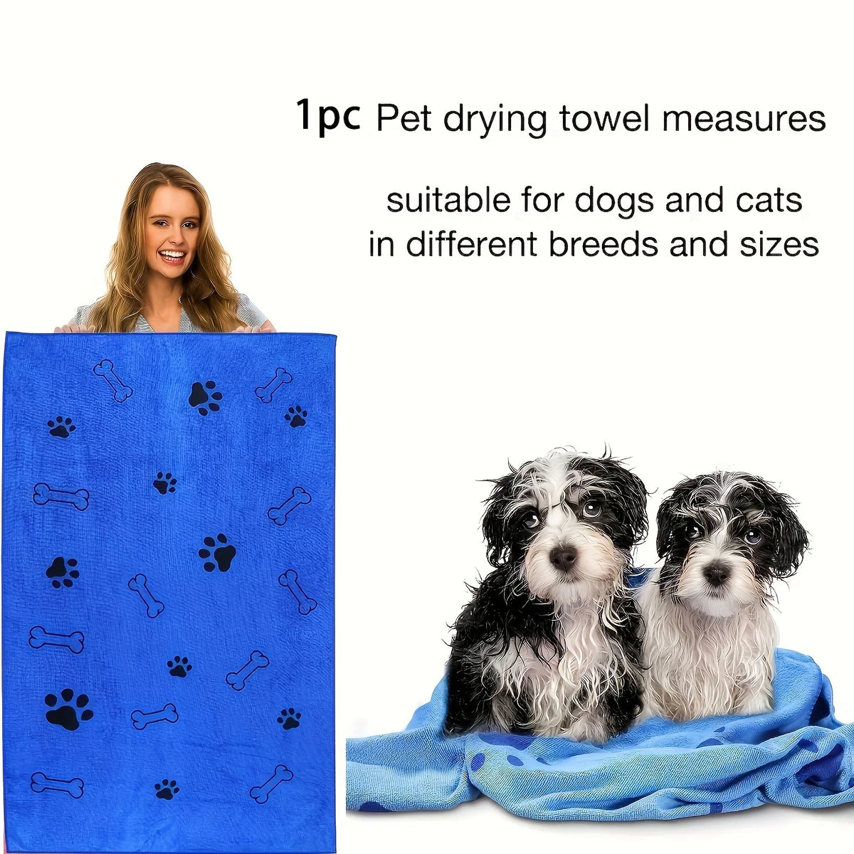Quick-Drying Microfiber Dog Towel Absorbent Pet Bath Product Fiber Quick-drying Bath Towel Car Wiping Cloth Pet Supplies
