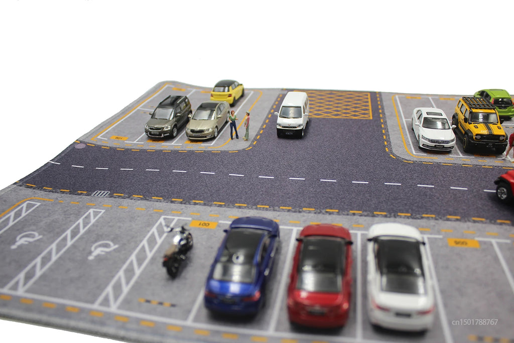 1:64 Scale Parking Road Garage Football Field Toy Mat Mouse Pad For Diecast Car Model Dolls Scene Display