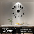 Large Wall Clock Quartz 3D DIY Big Watch Decorative Kitchen Clocks Acrylic Mirror Sticker Oversize Wall Clocks Home Letter Decor