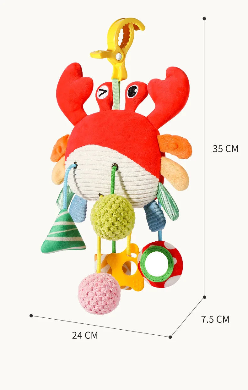 Baby Soothing Toy Crab Pull-String Stroller Charm