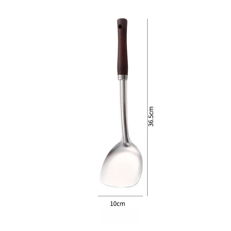 Thickened 304 Stainless Steel Anti-Scald Spatula Set, Cooking Spatula, Kitchenware, Household Woks, Soup Spoons, Strainers