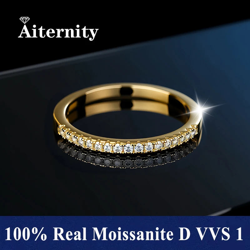 100% Pass Diamond Tester Pen Moissanite Female Single Tail Ring Matching Wedding Diamond Band for Women 925 Sterling Silver Ring