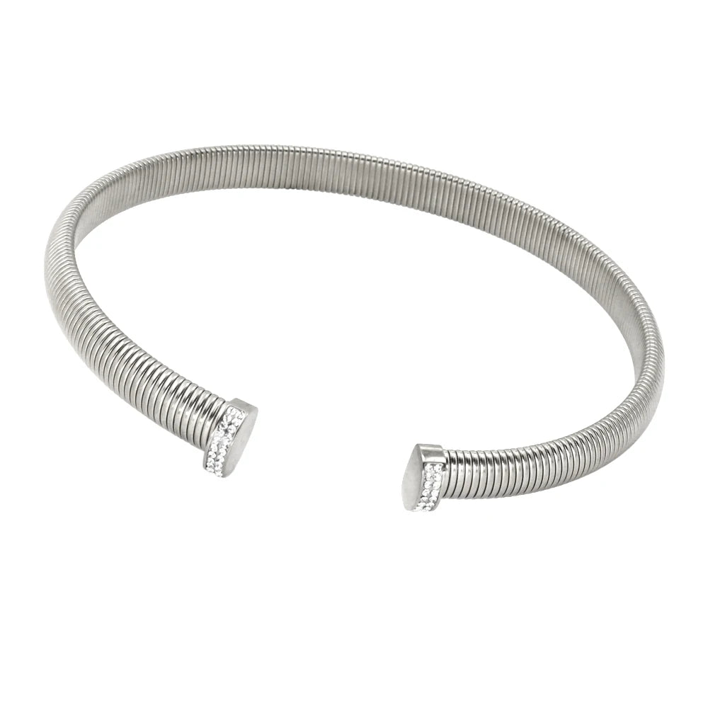 High Quality Cross Cuff Stainless Steel Jewelry Set Personalized Spiral Texture 18K Gold Plated Arm Neck Bijoux Waterproof