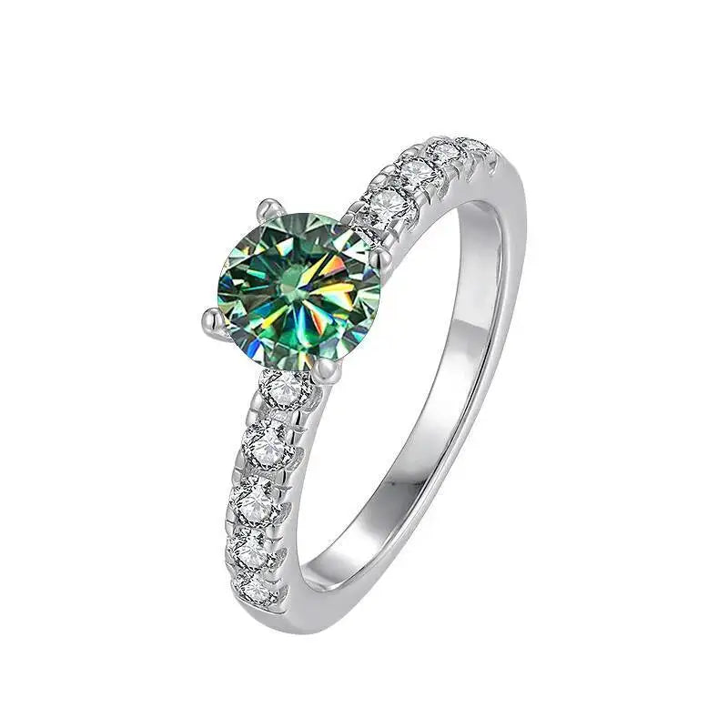 1.0 Carat Simple Design Moissanite Ring with 4 Claw S925 Sterling Silver Women's Engagement Band Fashion Fine Jewelry Gift