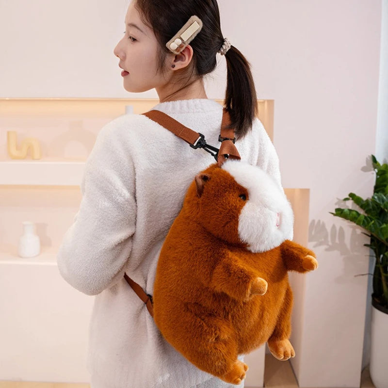 Cute Cartoon Guinea Pig Plush Backpacks Soft Stufted Dolls Kawaii Piggy Plushies Bag Student's Backpack Women's Handbag