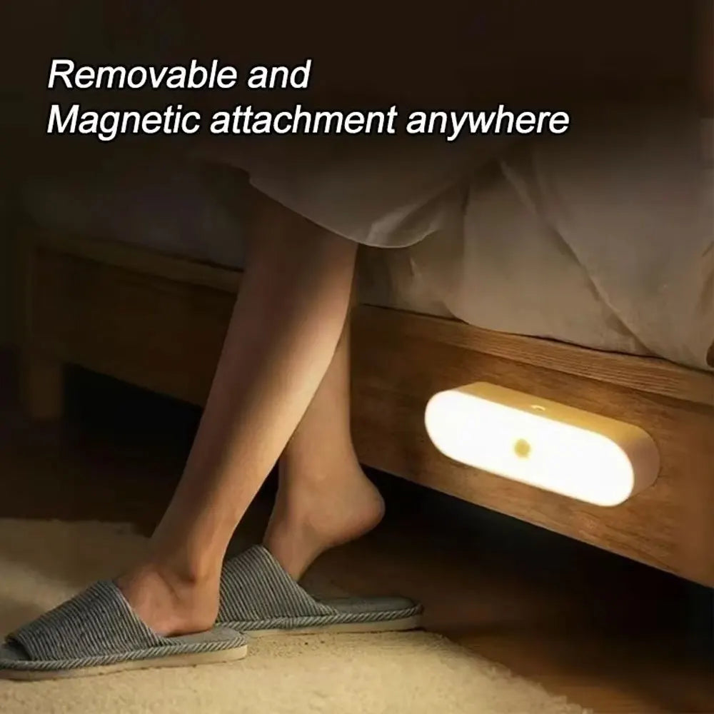 Night Lights Wireless LED Motion Sensor Lamp USB Rechargeable Magnetic For Kitchen Closet Wardrobe Stairs Lighting