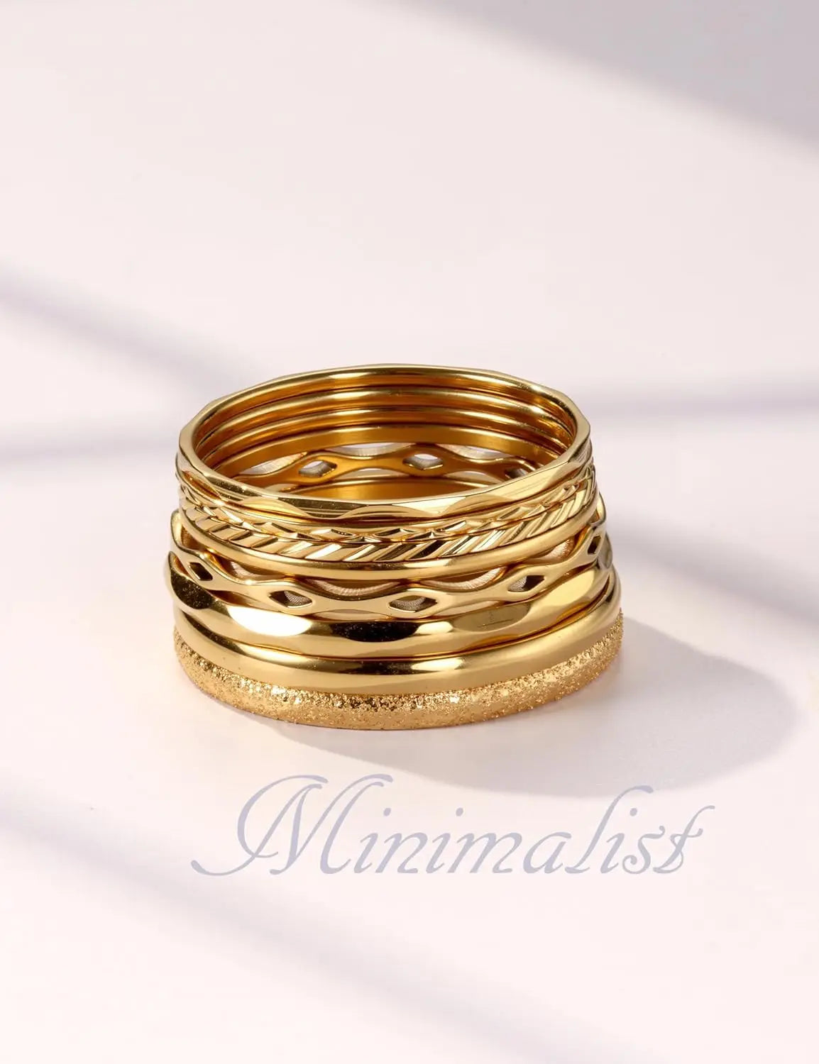 Bobisty 8Pcs 1MM 2MM Stainless Steel Rings for Women Men Minimalist Fashion Dainty Plain Thin Knuckle Stacking Thumb Rings Set