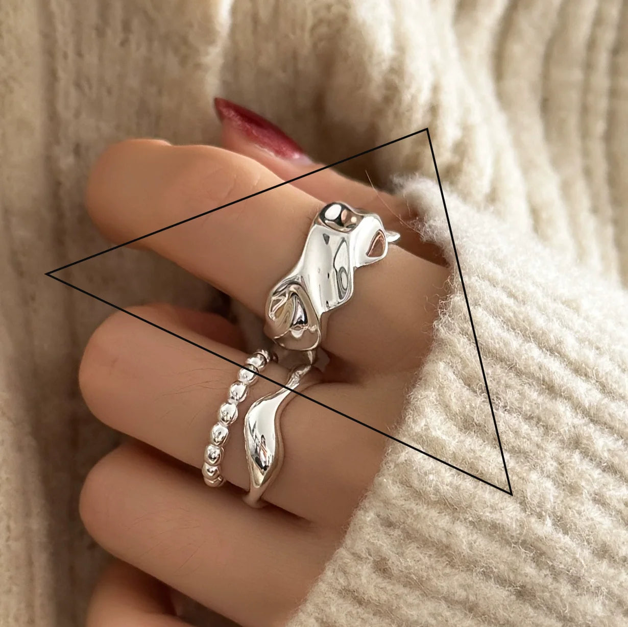 Sam Panda 925 Sterling Silver Mask Ring For Women Gift Frosting Vintage Irregular Personality Punk Jewelry Dropshipping