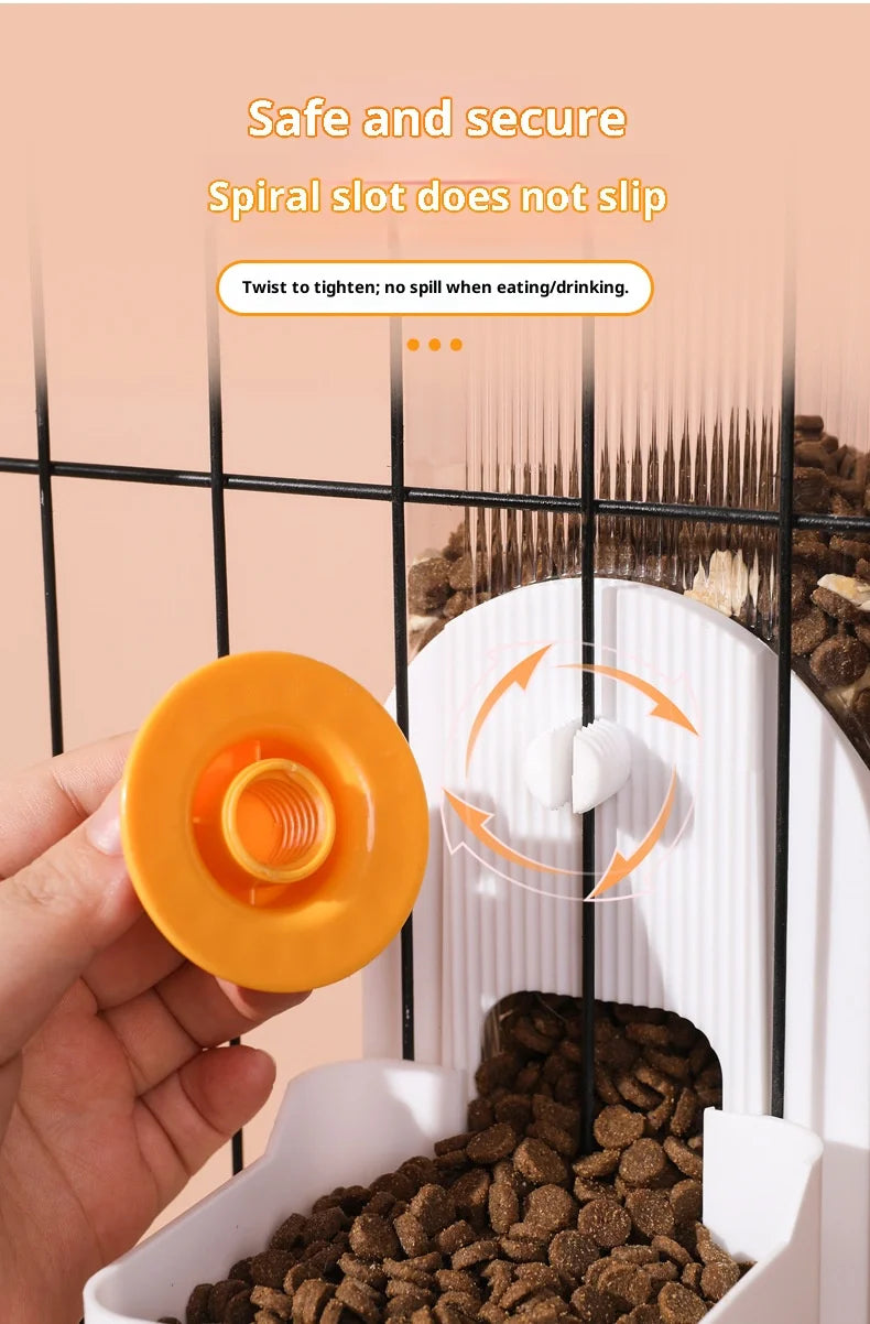Automatic Hanging Cat Cage Water Dispenser & Feeder Large Capacity Leak-Proof Design Pet Watering System Pet Supplies