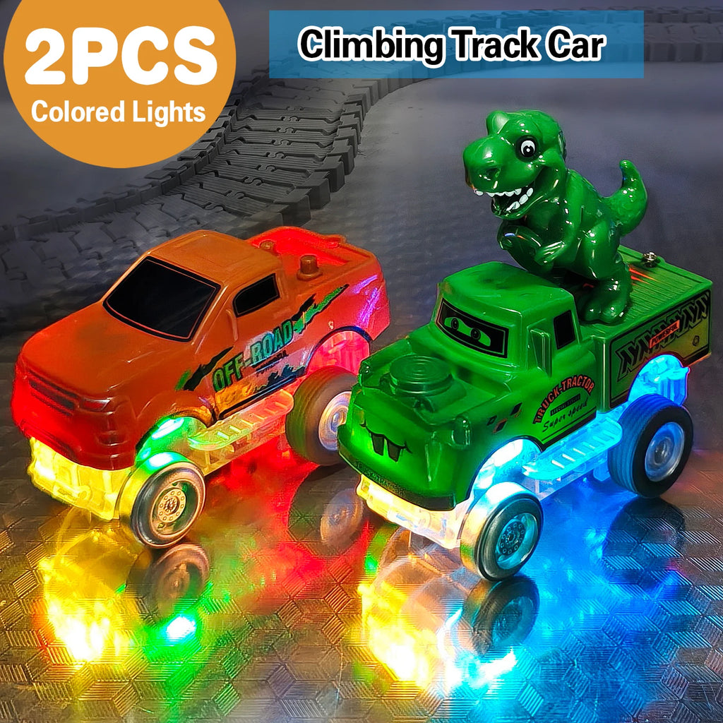 Tracks Cars Compatible Glow in the Dark LED Flashing Light Toy Cars Set for Most Race Tracks - Light up Cars for Kids