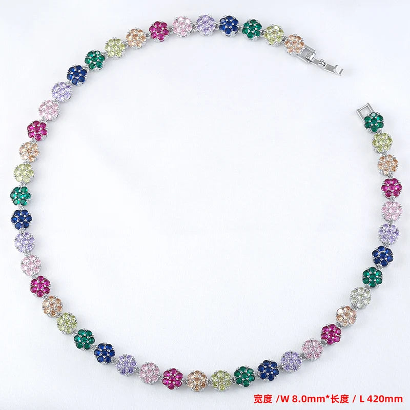 ZHUKOU Summer Dopamine Series Vibrant Colorful Flower Necklace Bracelet Wholesale:VL526 VL527