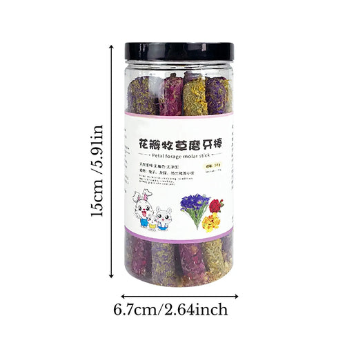 1-5PCS Teeth Grinding Sticks Rabbit Hamster Snack Rabbit Snacks Petal Grass Snacks And Grinding Teeth Sticks Teeth Grinding Toys