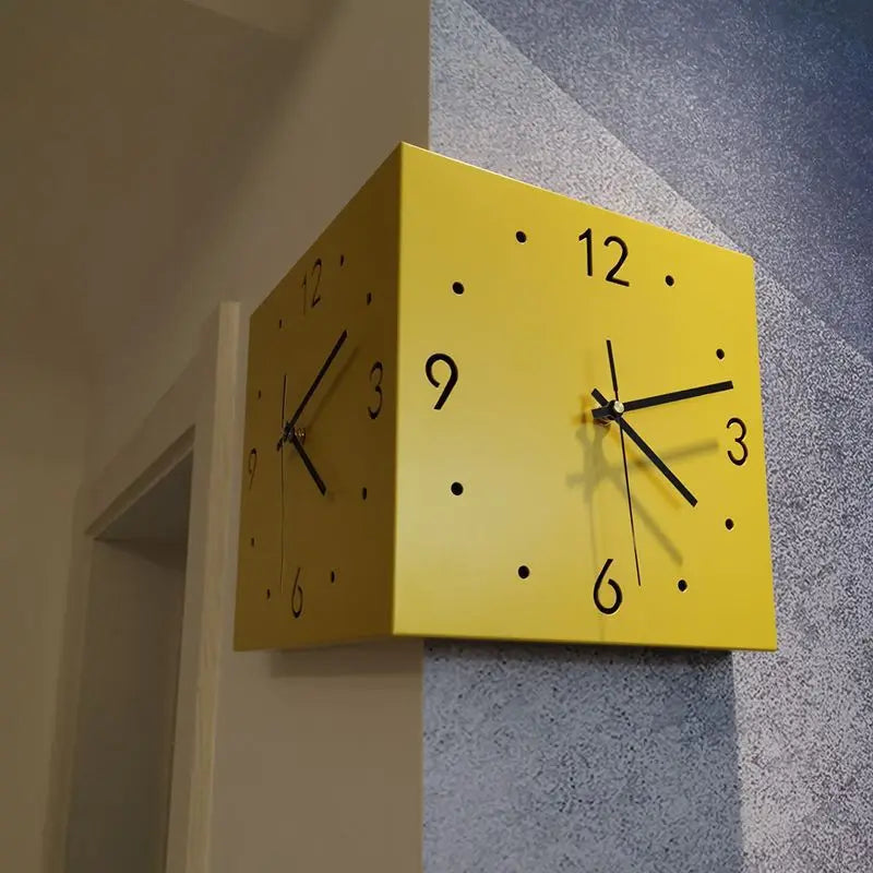 2026Simple and creative corner double-sided wall clock, double-sided clock, living room, silent corner clock, universal