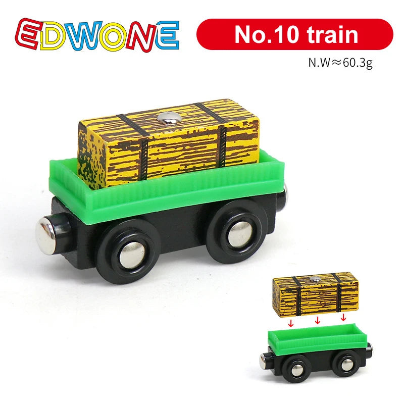 1pcs Magnetic Train Toys Wooden Train Locomotive Car Truck Railway Accessories Fit for Wooden Tracks Toys Gifts