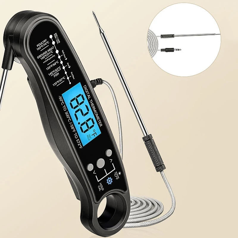 BBQ Meat Thermometer Digital Food Thermometer with 2 Probe Cooking Thermometer Milk Heat Gauge For Meat Kitchen Thermometer