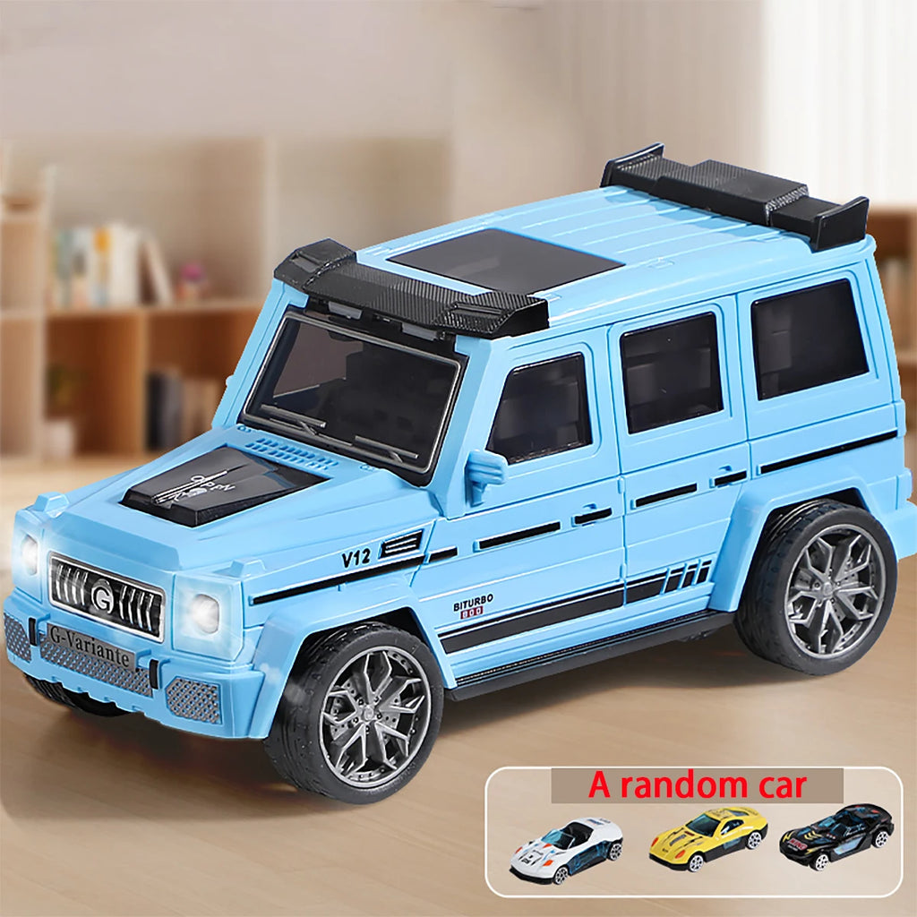 3-Pack Transforming Launcher Track Toy Car Set Mini Race Cars Included (Random Styles And Colors) Interactive SUV Toy
