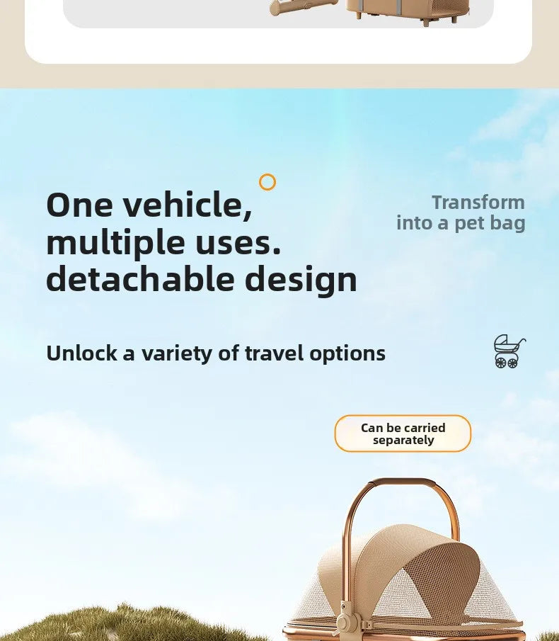 Small Medium Dog Pet Stroller Extendable Luxury Foldable Hand Push Cart Cat Global Seller Pet Stoller Cat Stroller Dog Trolley