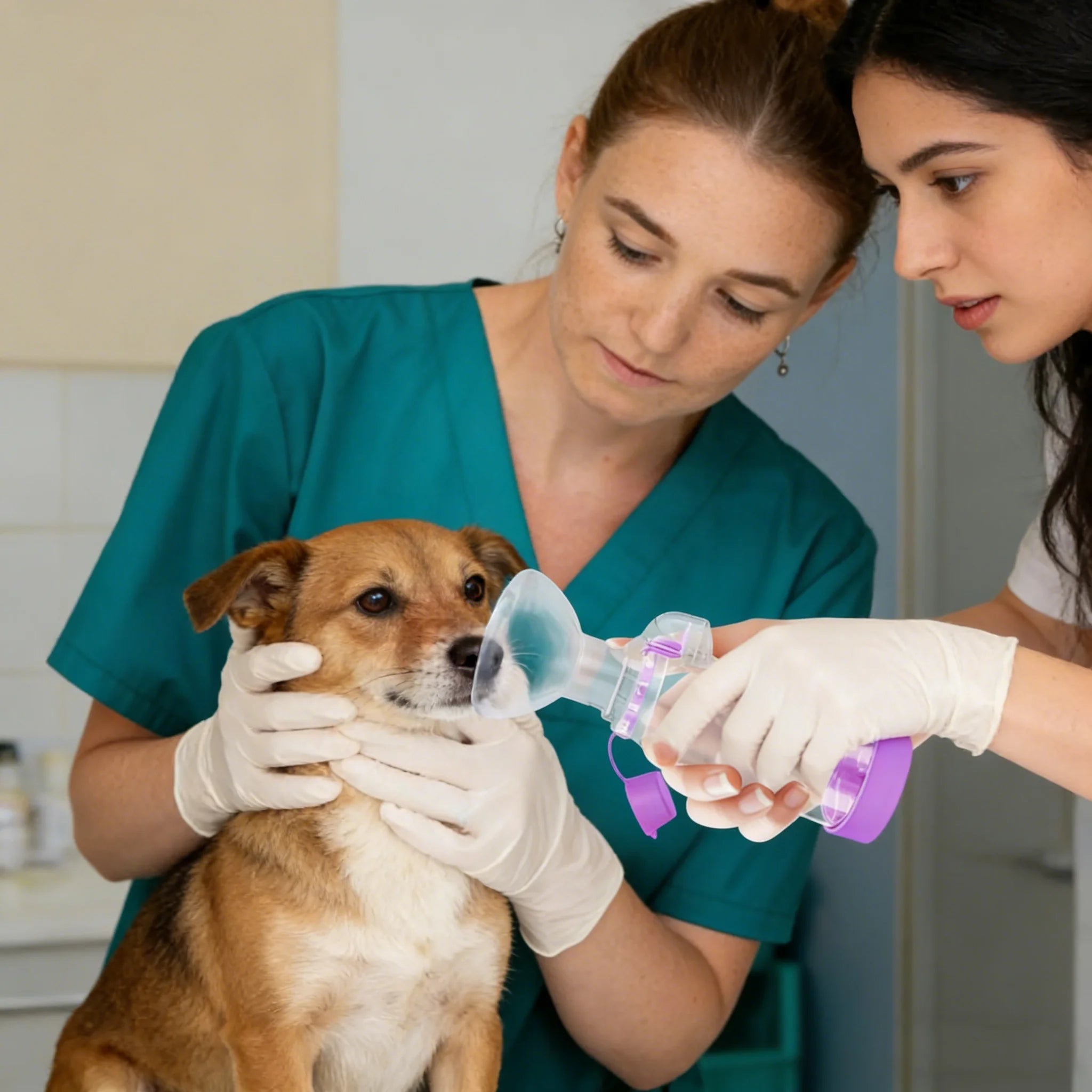 Pet Free‑Space Chamber for Cats Dogs, Handheld Nebulizer, Pet Nebulizer for Medication Administration