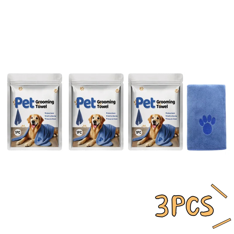  Quick-Drying Microfiber Pet Towel Absorbent Pet Bath Towel Embroidered Super Soft Towel For Cat Dogs Grooming Supplies