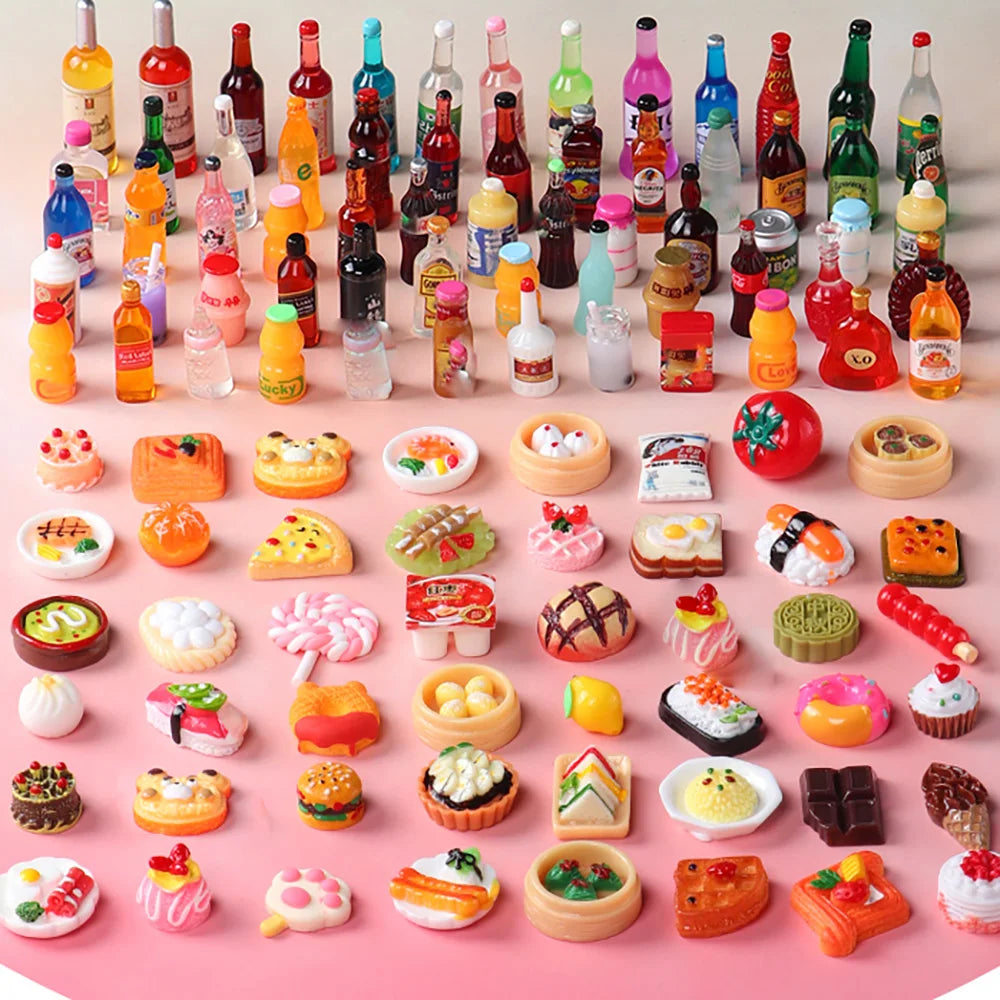 Dollhouse Miniature food,Mini Wine or ice Cream,Donuts,Coffee Cup Drink for blyth ob11 Doll  Accessories