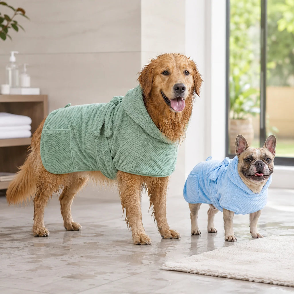 New Dog Bathrobe Absorbent Pet Quick Drying Bath Towel Dog Bath Towel Large Small Dogs Clean Absorbent Bathrobe Dog Pet Products