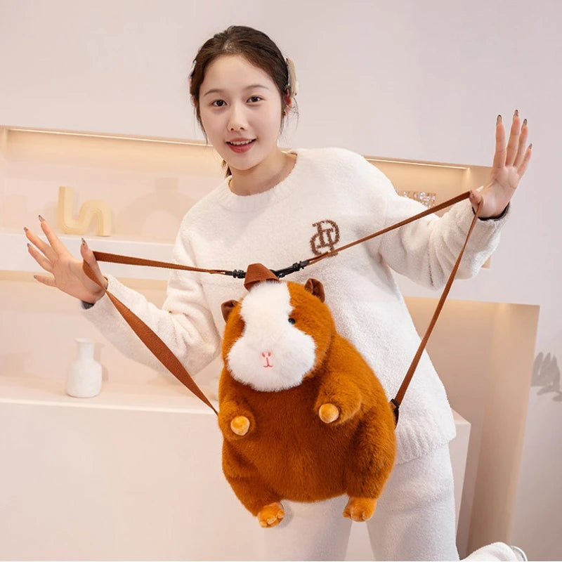 Cute Cartoon Guinea Pig Plush Backpacks Soft Stufted Dolls Kawaii Piggy Plushies Bag Student's Backpack Women's Handbag
