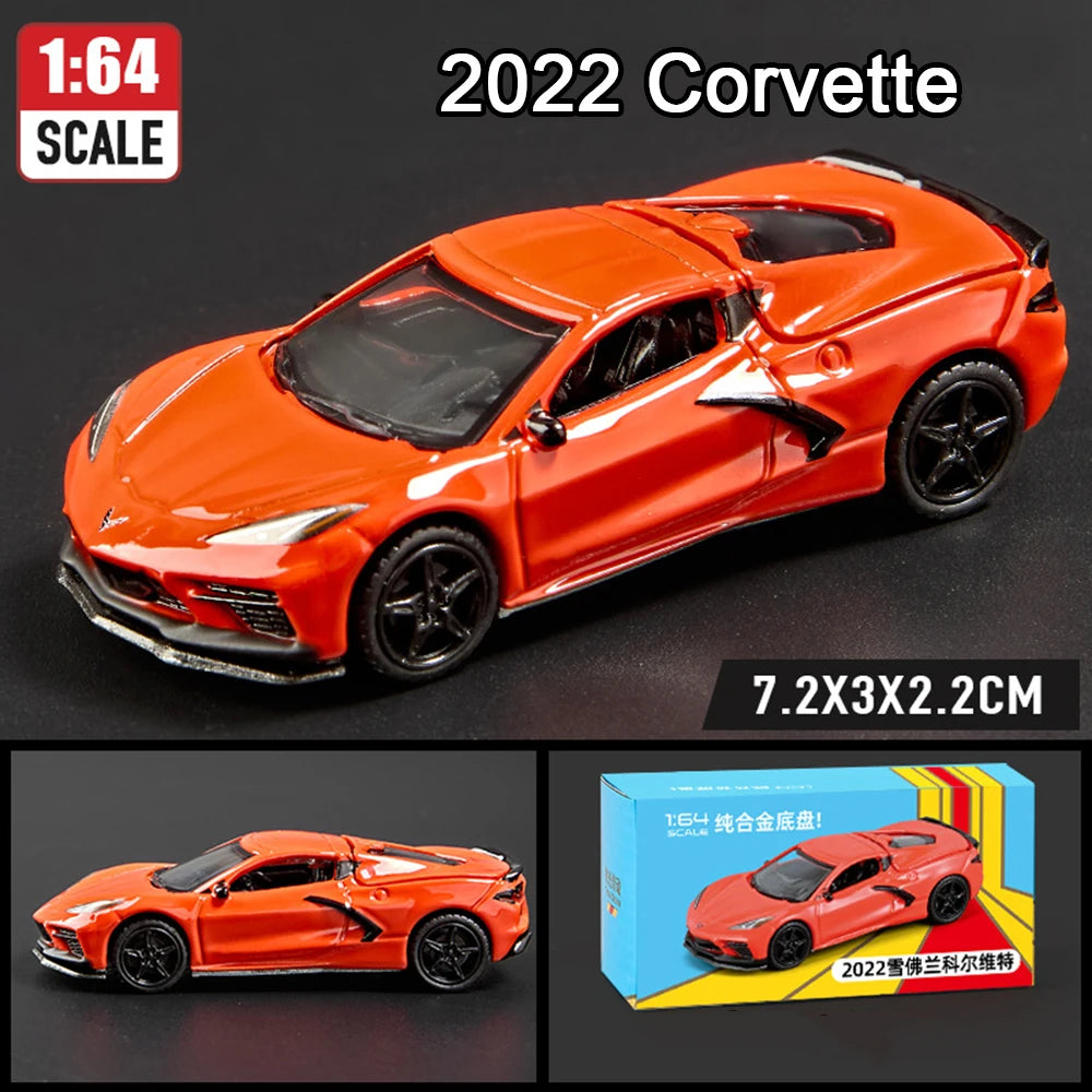 1:64 Scale JDM Corvette GT500 Firebird Daytona Stardust Alloy Diecast Models Toys Series Miniature Cars for Children's Toy Gifts