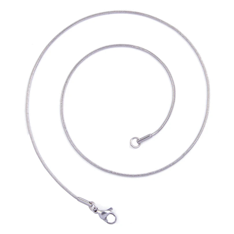 1/5/10pc 1.2mm 45/50/60/70cm Long Stainless Steel Round/Long Plain Snake Chain Necklace For Women Men DIY Fashion Jewelry Choker