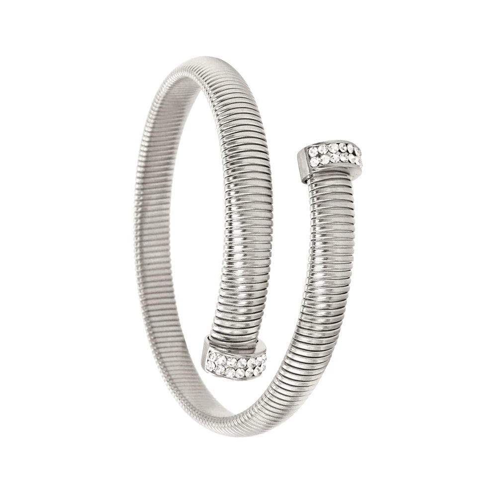 High Quality Cross Cuff Stainless Steel Jewelry Set Personalized Spiral Texture 18K Gold Plated Arm Neck Bijoux Waterproof