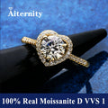 Men And Women's Moissanite Wedding Ring D VVS1 Adjustable Size S925 Silver GRA Certificate Wedding Ring