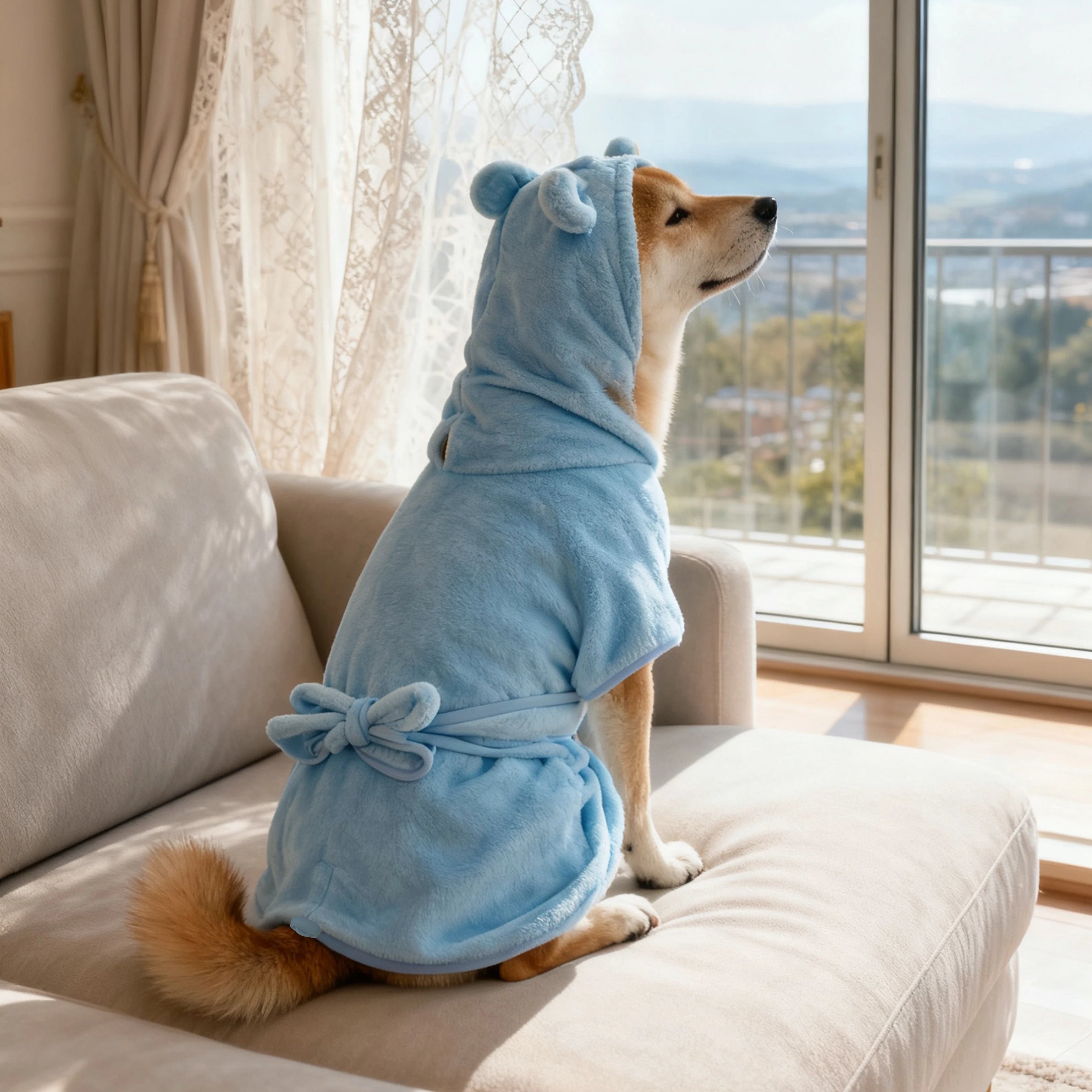 Quick Drying Soft Pet Bath Towel Robe Absorbent Soft Pet Bathrobe Dog Bath Towel for Small Big Medium Dogs and Cat