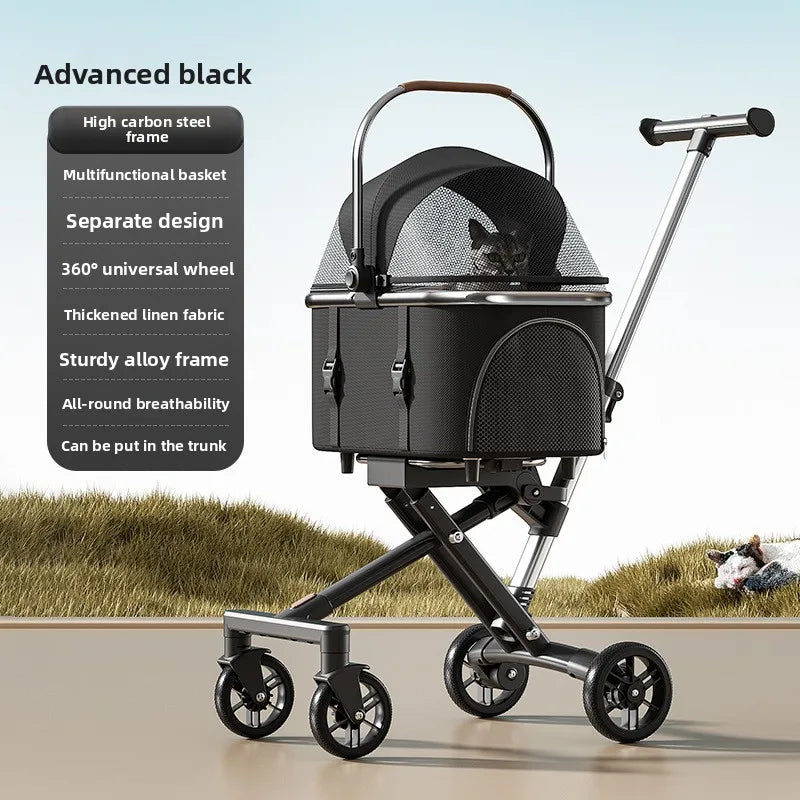 Small Medium Dog Pet Stroller Extendable Luxury Foldable Hand Push Cart Cat Global Seller Pet Stoller Cat Stroller Dog Trolley