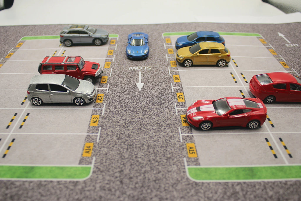 1:64 Scale Parking Road Garage Football Field Toy Mat Mouse Pad For Diecast Car Model Dolls Scene Display