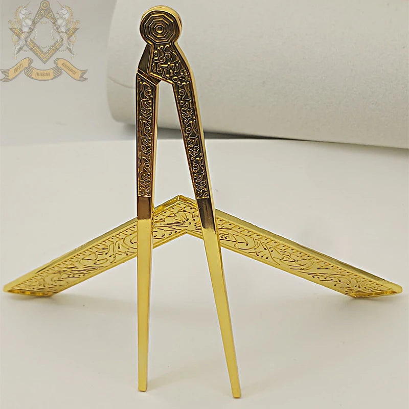 Premium Metal 6-Inch Masonic Plaza And Compass Bible Lodge Design Craft Gift for Masonic Brotherhood