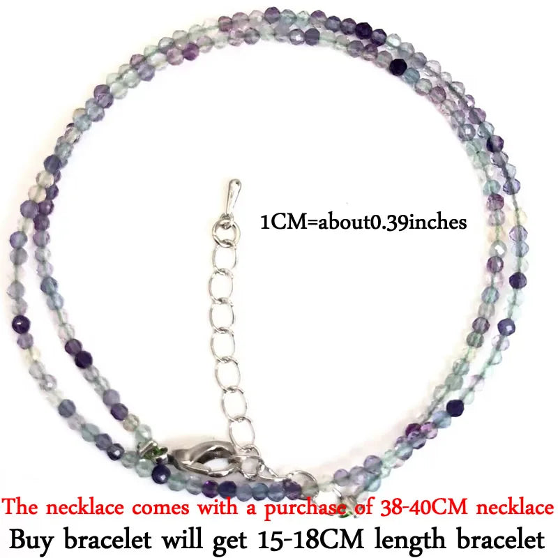 2024 New Boho 2mm Natural Stone Crystal quartz Necklace Bracelet Small Chain Ladies Fashion Accessories Charm Jewelry Accessorie