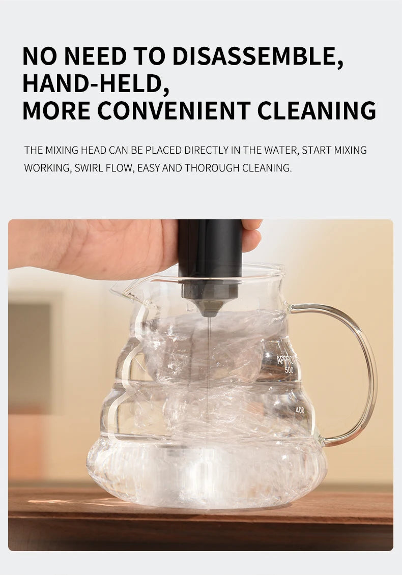 Kitchen Powerful Stirrer Milk Frother Handheld Foam Maker for Lattes Whisk Drink Mixer Coffee Electric Rechargable Egg Beater