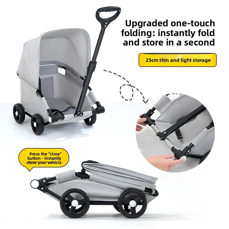 Small Dog Pet Stroller Foldable Lightweight Travel Outdoors Cross Border US Europe Pet Trolley Pet Stroller Trolley for Dog