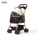 Lightweight Small Pet Stroller for Dogs & Cats 50 Lbs Capacity Aluminum Alloy Puppy Stroller with Detachable Storage Basket