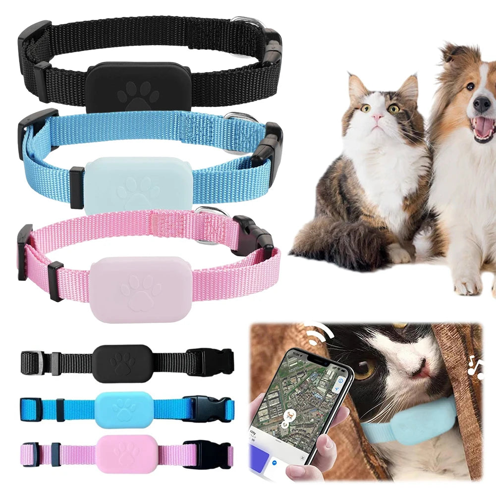 Waterproof Pet GPS Tracker - Dog & Cat Locator, with Adjustable Collar Anti Lost Dogs Real-time Tracking Device for iOS