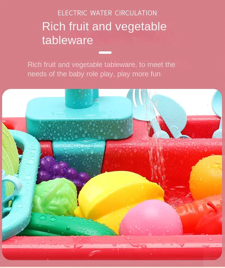 Kitchen Toy Plastic Dish Wash Sink Set Children Simulation Pretend Role Play Housework Kit Early Educational Toys for Children