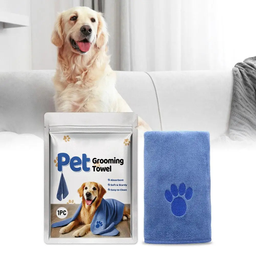  Quick-Drying Microfiber Pet Towel Absorbent Pet Bath Towel Embroidered Super Soft Towel For Cat Dogs Grooming Supplies