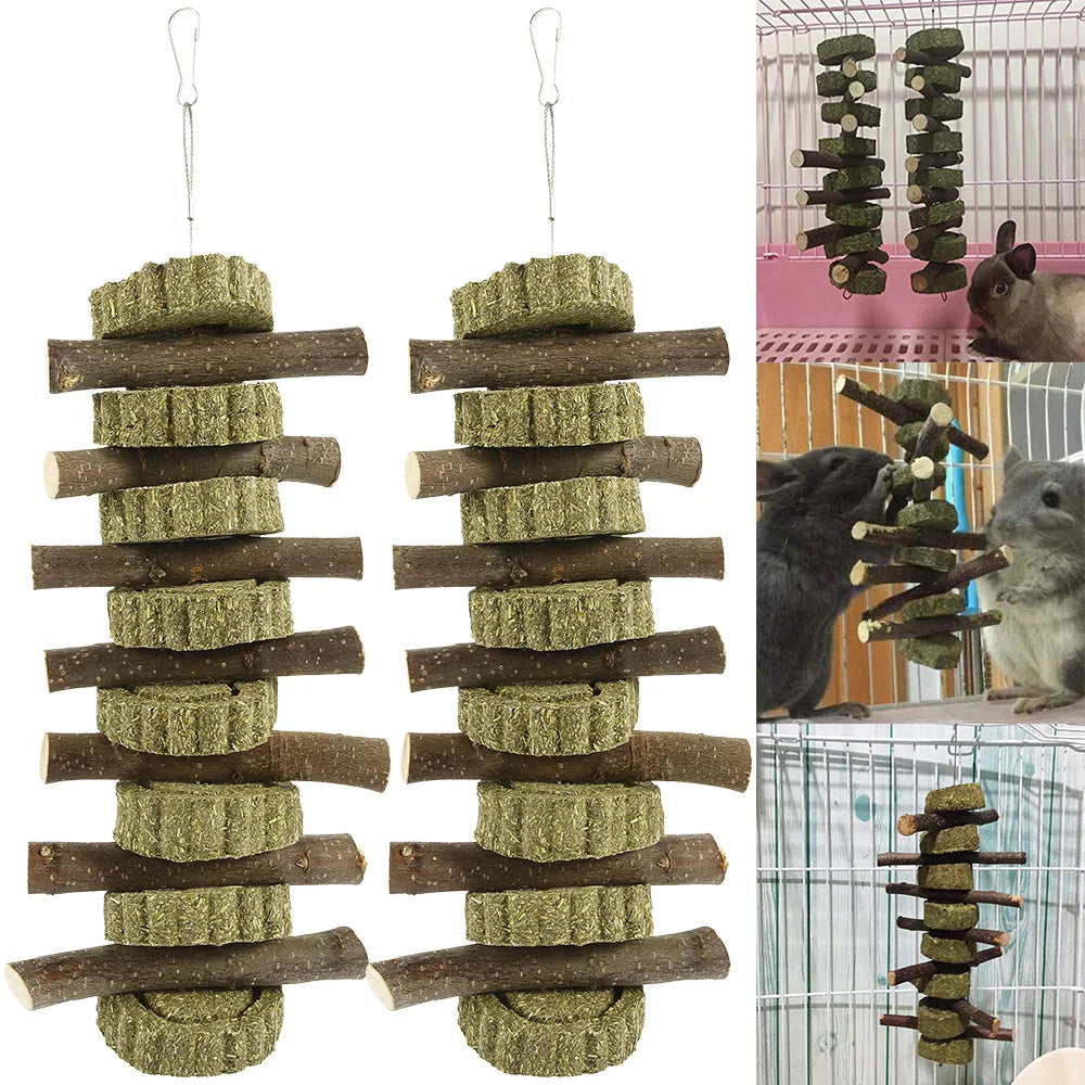 16pcs Small Animal Chew Toys Bundle For Rabbit Bunny Hamster Guinea Chinchillas Tooth Cleaning Molar Grinding Toys Pet Accessori