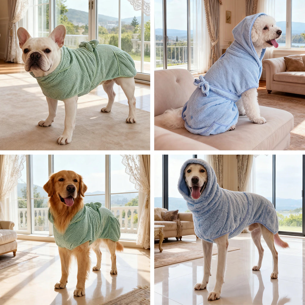 New Dog Bathrobe Absorbent Pet Quick Drying Bath Towel Dog Bath Towel Large Small Dogs Clean Absorbent Bathrobe Dog Pet Products