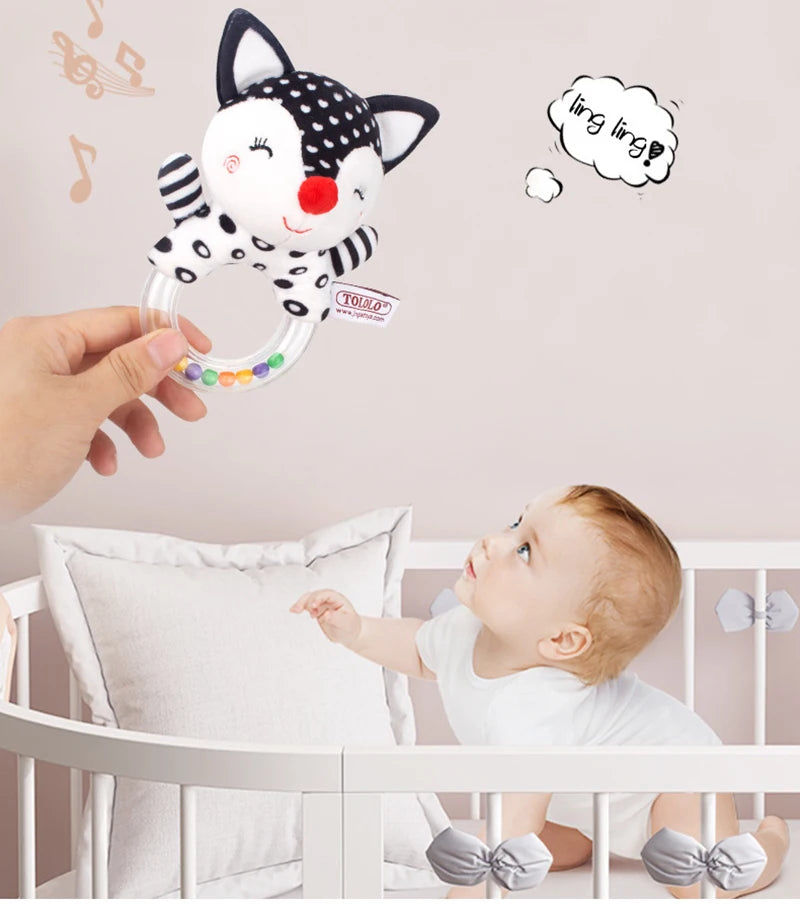 Rattles Animal Giraffe Baby Soft Stuffed Doll Teether Doll Cute Kids Infant Baby Teething Toys For Newborn Sensory Plush Toys