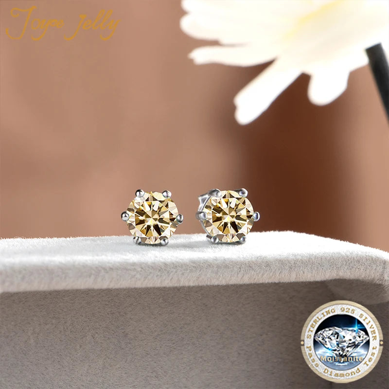 JoyceJelly Moissanite Jewelry Set With 1CT D Color VVS 3EX moissanite stone pass diamond test Wedding Luxury Fine Jewelry gift