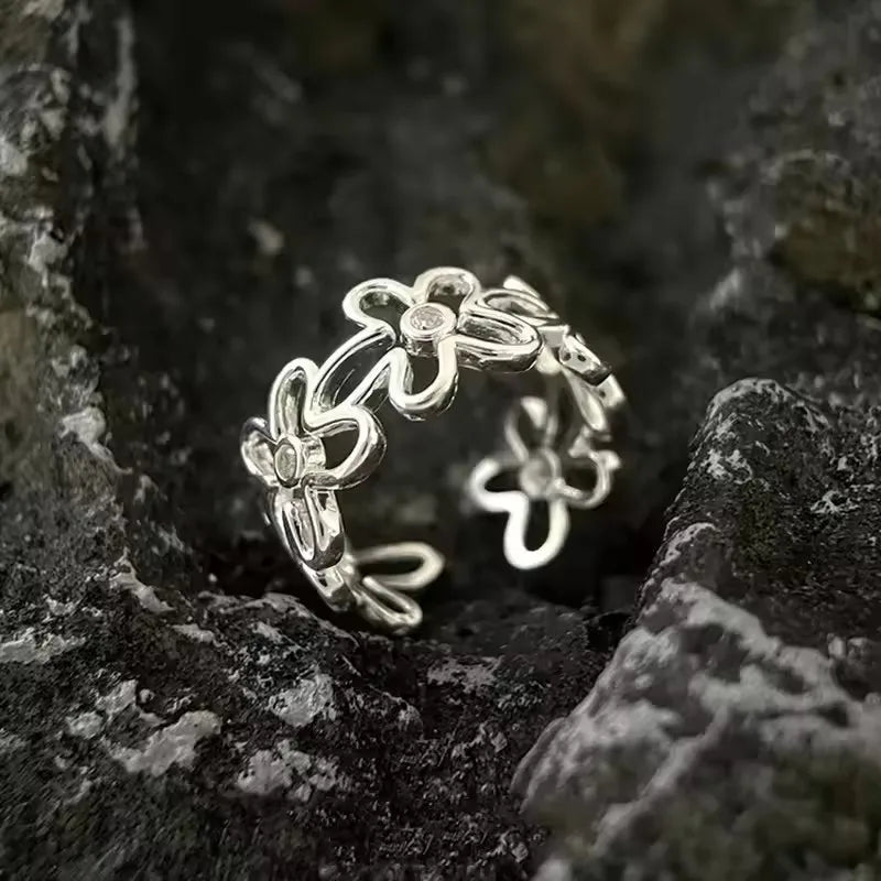 925 Sterling Silver Rings for Women Couple Minimalist Handmade Simple BIg Ring Party Jewelry Gift Prevent Allergy